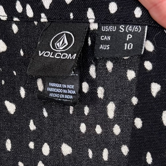 Volcom Flower Trip Dress, NWT, Long Sleeve Mini, Wrap Belt, B/W Dots, Multi-Wear - Picture 5 of 5